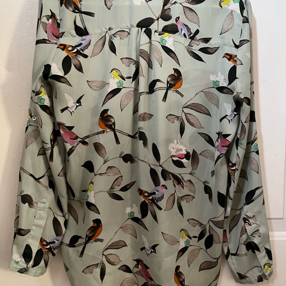 Zara Basic Floral and birds Print Blouse